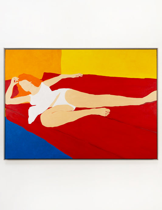 WOMAN ON RED SOFA, 2021